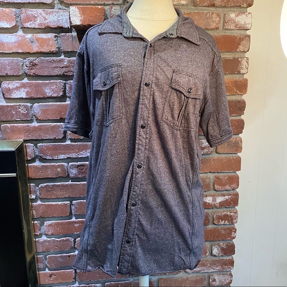 Snap Button Collared Shirt